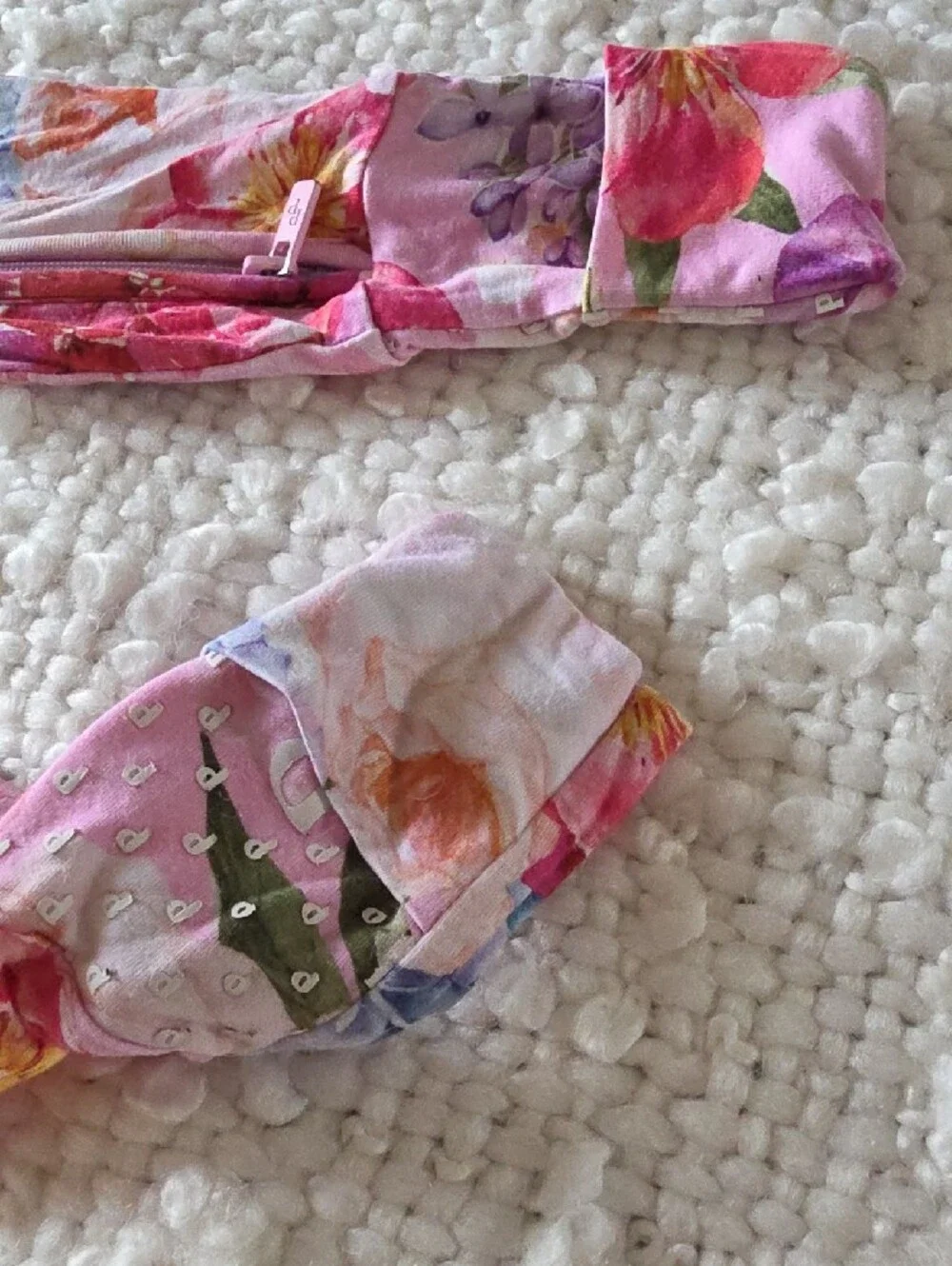 Posh Peanut Pink Floral Zip Footie 3-6 m